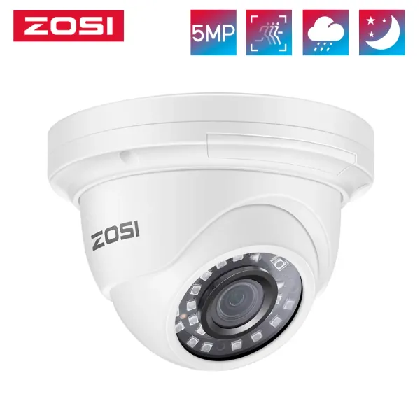 System Zosi Poe IP Camera 5MP HD Outdoor/Indoor Waterpround Infrared 85ft Night Vision.