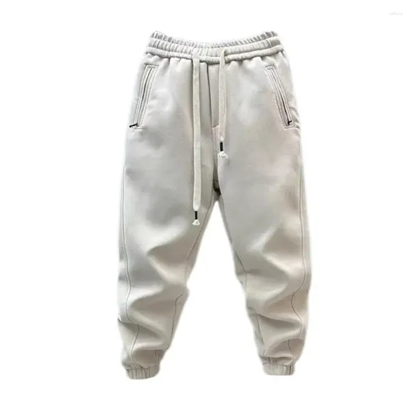 Pantaloni da uomo uomini pantaloni traspiranti harem con tasche con cerniera in vita elastica con coulisse elastre
