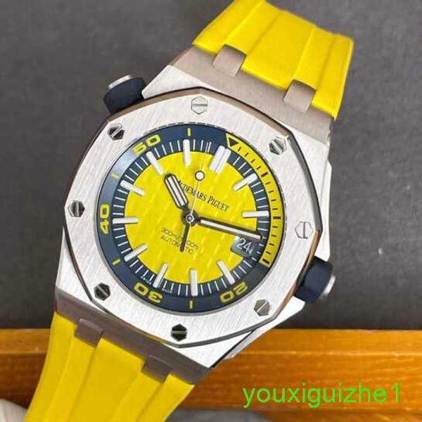 AP Brand Owatch Royal Oak Offshore Series 15710st Precision Steel Lemon Yellow Edition Edition Mens Fashion Leisure Business Sports Mechanical orologio meccanico