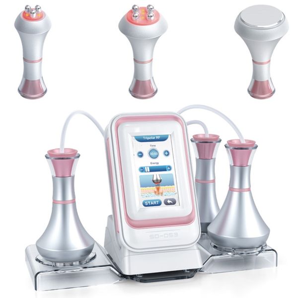 Mini rosa 3 em 1 Radiofrequência Apertendo a lipoaspiração RF 80k Cavitação Corpo Slimming Equipment