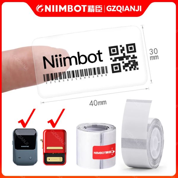 Paper Niimbot B1 B21 B3S Stampa trasparente Etichetta del codice a barre Etichetta adesiva Adesivo Etichetta dell'ufficio termico Etichetta rotonda Sticker stampabile quadrato