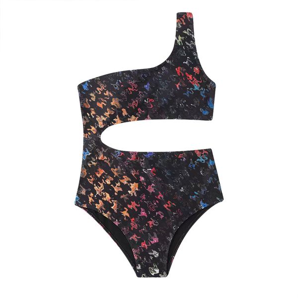 Nuovo designer classico Vbrand Bikini Women Women One Spalla Stamping One Piece Swimsuit Printing Lettere Bikini Lettere da bagno Beach Beach Luxury Bathing Swimsuit