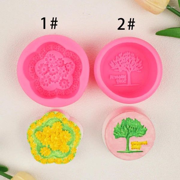 Baking moldes ingleses em forma de árvore da sorte Handmade Soap Candle Silicone Mold Flip Sugar Diy Chocolate MoonCake Decoration A950