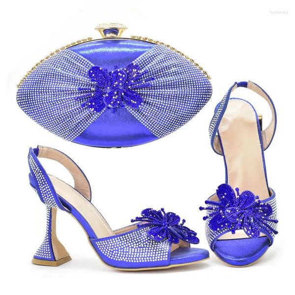 Kleiderschuhe neueste Mode italienischer Schuh und Tasche Set für Party in Frauen Nigerian mit passenden königlichen Hochzeit Luxerie