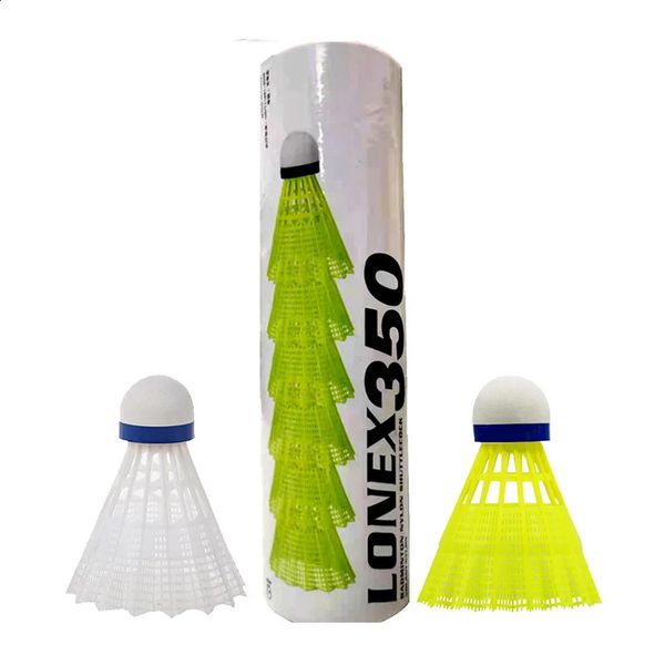 6pcsset nylon Shuttlecock Tischfaserball Kopf Voller runder Wollstil Plastik Badminton für Outdoor -Training Gebrauch dauerhaft 240402