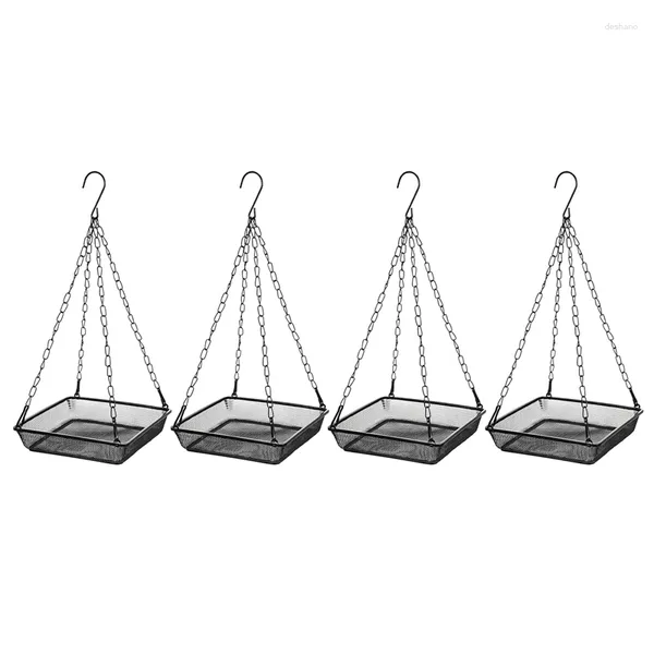Altre forniture per uccelli da 4 pacchi piattaforma per semi in mesh metallico alimentatore a sospensione con catena piatta
