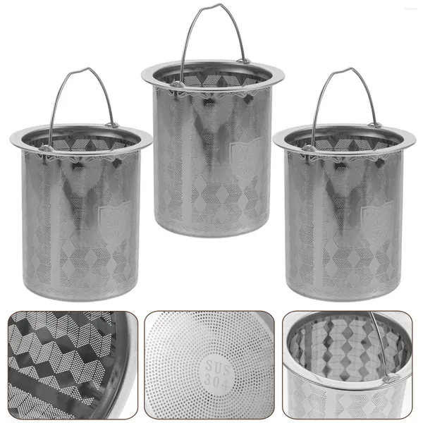 Conjuntos de utensílios de jantar 3 pcs fabricante de chá vazamento de aço inoxidável bebendo copos de bule de chá de bule filtro durável