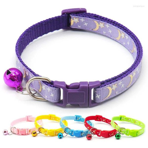 Collari per cani Accessori per animali domestici Collar Cat Collar Star Star Moon Pattern Regolati di fibbia di plastica regolabile per regali per gattini da cucciolo