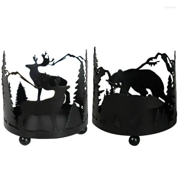 Titulares de vela elegante portador de metal girafa design para iluminação tema florestal ornamentos