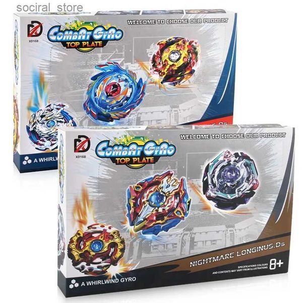 Topie de top spinning B-X Burst Beyblade Spinning Top 3 peças+2 transmissores+1 alça+1 arena xd168-2a xd168-2b Childrens Toy Christmas Gift YH2018 L240402