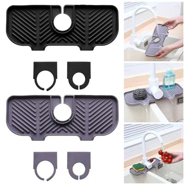 Rubinetti cucina rubinetto tappetino assorbente lavello silicone saldano acqua scaricata cuscinetto tavolo da banco protettore cuscino posizionamento bagno