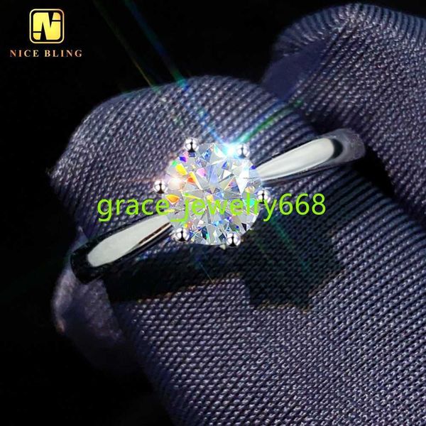 10K 14K 18K Gioielli fine in oro massiccio Schi di fidanzamento Diamond Diamond Anelli di fidanzamento 6prong Single Stone White Gold