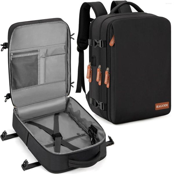 Mochila de viagens de avião expansível para homens para homens de laptop mochilas de bolsas de laptop mochilas de mochilas de bagagem de bagagem de bagagem de grande capacidade