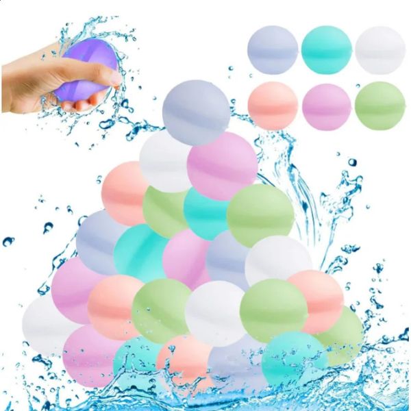 Bolas de combate a água reutilizáveis para adultos crianças de verão piscina de verão água tocando brinquedos piscina aquática de balões de bombas 240329