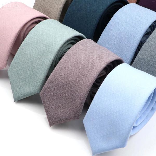 Bow Binds Herrenfarbnee Krawatte dünne lässige Anti-Falten-Krawatte für Hochzeitsanzug Krawatten Pink Blue Grey Cravat Geschenk Accessoire