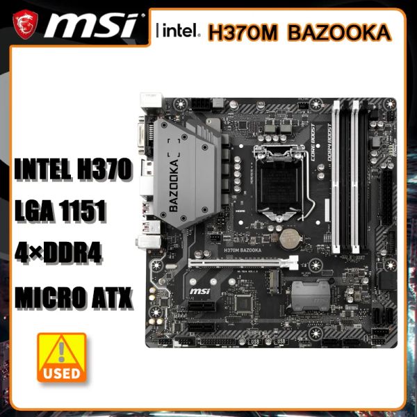 Placas -mãe 1151Motherboard MSI H370M Bazooka placa -mãe Intel H370 DDR4 64GB USB3.1PCIE 3.0 SATA III USB3.1M.2 Micro ATX