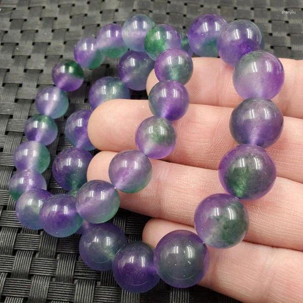 Strang violett schwimmende Blumenperlenquarz -Felsarmband 14mm Jade Schmuck