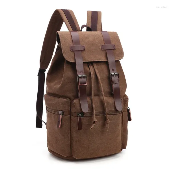 Sacchetti scolastici zaini in tela vintage uomini viaggi da campeggio per escursionismo da campeggio di grande capacità da donna per laptop retrò sacca per laptop daypack impermeabile