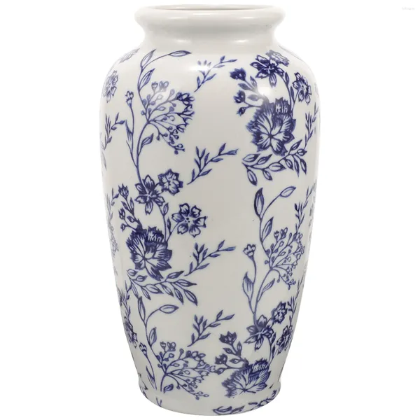 Vasos azul branco vaso de porcelana cerâmica vaso artesanal decoração de desktop em casa vasos de sala de estar projetados