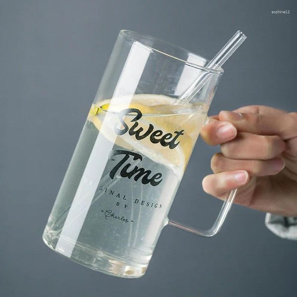 Şarap bardakları ins 700ml ısıya dayanıklı Cam su bardağı yaratıcı buz kahve süt suyu kupa