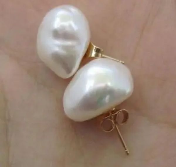 Anelli gioielli nobili affascinante marino barocco 1011mm Oreno di perle bianco 14k/20 oro giallo