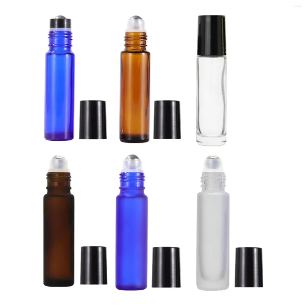 Speicherflaschen 10x Glasrolle auf Flasche 10 ml Innen Parfüm Kosmetische Behälter Reisen Parfums tragbare kleine Mini