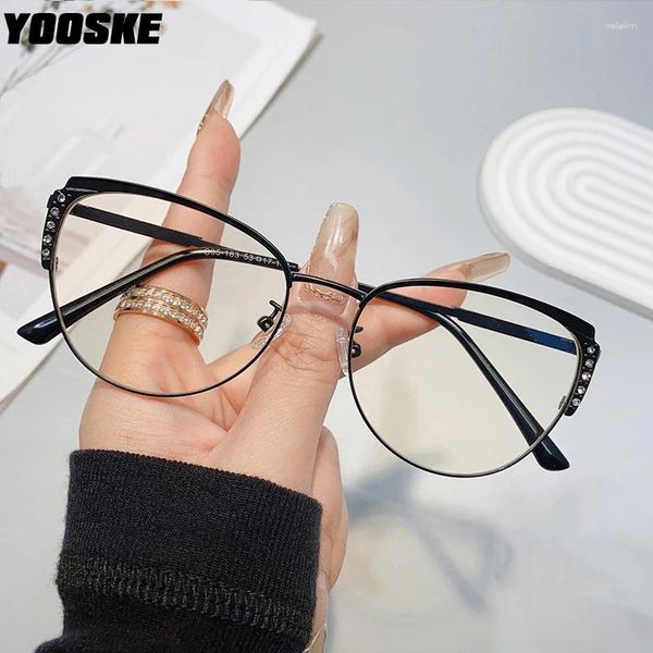 Sonnenbrillen Frames Yooske Diamond Blue Light Blocking Brille Cat Eye Brille