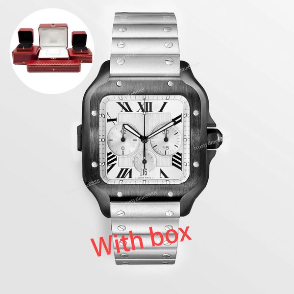 Herren Uhr 43mm Nacht Glüh Sapphire wasserdichte Sport VK Movement Watch Fashion Watch Montre de Luxe Uhr Multifunktionales Timing Uhr