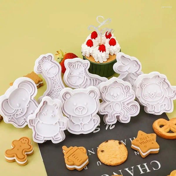 Stampi da forno a 4 pezzi di cookie di forma animale da cutte di frutta cutter Biscuit Biscuit Strumento per bambini fai -da -te fai da te