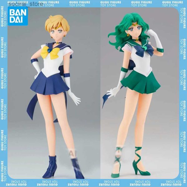 Figuras de brinquedos de ação Original Sailor Moon Cosmos O filme Glamours Glamours Kaiou Michiru Sailor Netuno PVC Figuras de ação 23cm Toys Feliz Feliz L240402