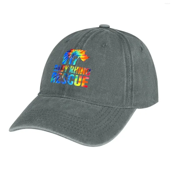 Berets Baby Rhino Rescue Tie Dye логотип ковбойская шляпа Party Drop Cap