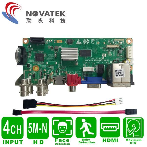 Tape Xmeye 4Channel DVR Board Face Detection Videoüberwachungssystem 6 in 1 AHD TVI CVI CVBS IP Hybrid DVR Recorder für CCTV -Kamera