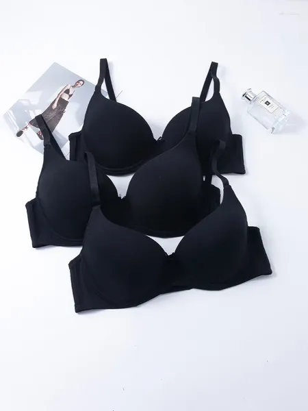 Bras 3pcs Materiale di cotone Push-up reggiseno femminile con anello in acciaio a filo spalla regolabile spalla regolabile comfort