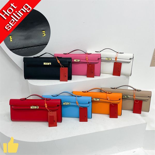 Luxus Flat Photography Designer Frauenhandtasche farbige echte Leder klassische Mode -Mode -Mode -Taschen -Handtasche Umhängetasche