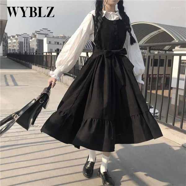 Abiti casual Wyblz Sweet Lolita Dress per donne Midi vintage giapponese harajuku kawaii abbigliamento carino jsk sling studenti