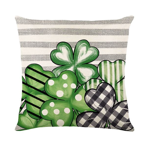 Jogue as capas de travesseiro Shamrock Caso de travesseiro irlandês Lucky Spring Summer Summer Cushion para a cama do sofá de sofá