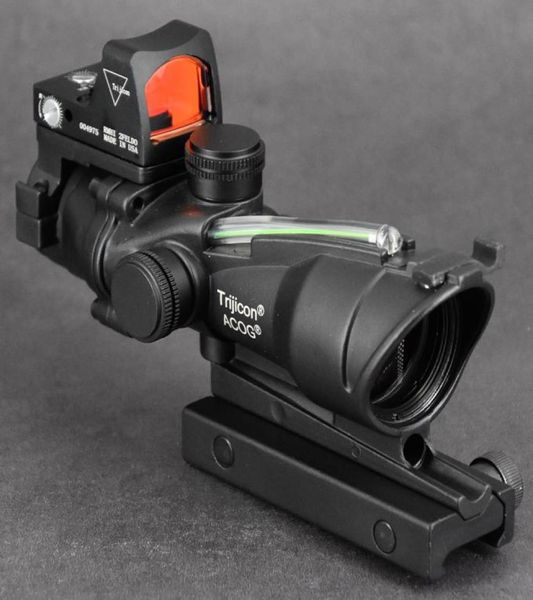 Prisma tática ACOG 4x32 Espingara de fibra verde Ótica escopo rmr 1x ponto vermelho picatinny montagem de trilho Airsoft riflesc8904878