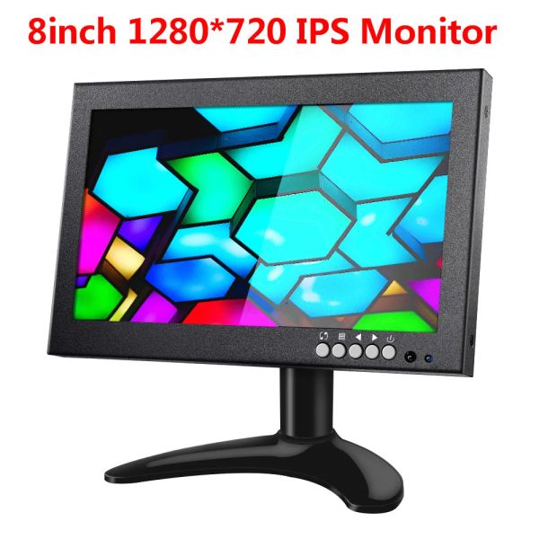 Visualizza Eyoyo EM08G 8 pollici 1280*720 IPS HDMI Monitor RISOLUZIONE Supporto VGA/AV/BNC/Speak Input per PC TV CCTV Sicurezza della telecamera Raspberry