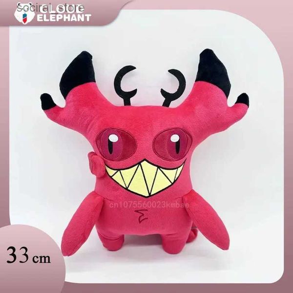 Figure giocattoli d'azione Hot Plush Cursed Cat Plush Hazbin Hotel Series Ic Alastor Cat Polped Toy Collection Decoration Home Dolls Red Kids Kids Gifts L240402