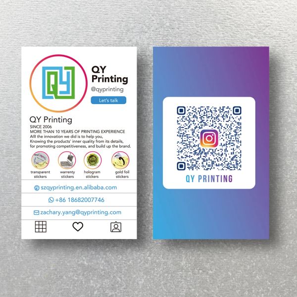 Карты бесплатная доставка пользовательская печать логотип название визитные карточки в стиле стиля Instagram 90x54mm 70x70mm 100 штук упаковки