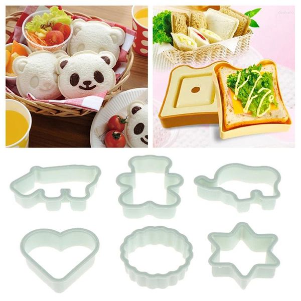 Moldes de cozimento 6pcs/conjunto de ferramentas de cozinha cortadoras de biscoito molde de fondant de pastelaria de biscoito em forma de animal para decoração