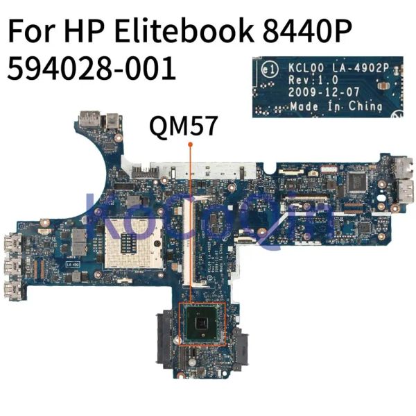 Motherboard Kocoqin 594028001 594028501 Laptop Motherboard für HP Elitebook 8440p KCL00 LA4902P Mainboard QM57