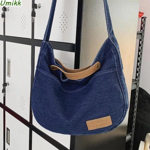 Bag Women Denim Messenger Jeans leggero jeans Tote Grande capacità versatile Scheda morbida casual