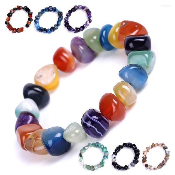 Strand 10pcs Forma irregular AGATE CURTA DE MANÇÃO COLORIA DREAM LIMÃO AMARELO POGRUPO NATURAL PEDRA 7 CHAKRA ioga pulseira