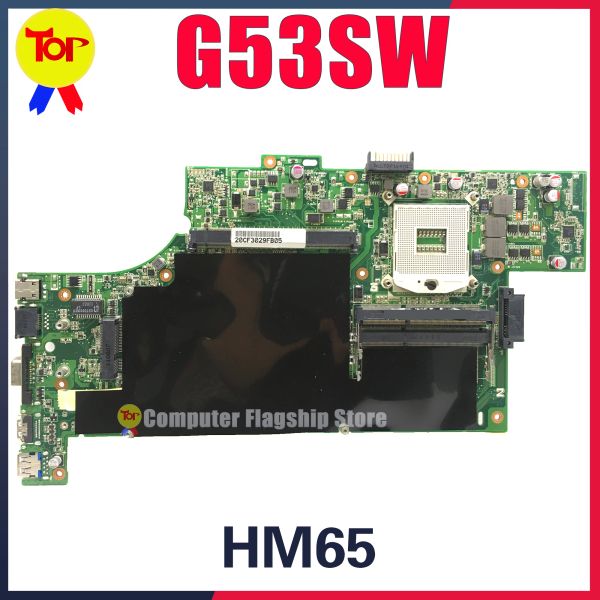Placa -mãe kefu g53sw laptop placa -mãe para asus g53sw g53s hm65 2 slots de memória 4 slots de memória slots Intel