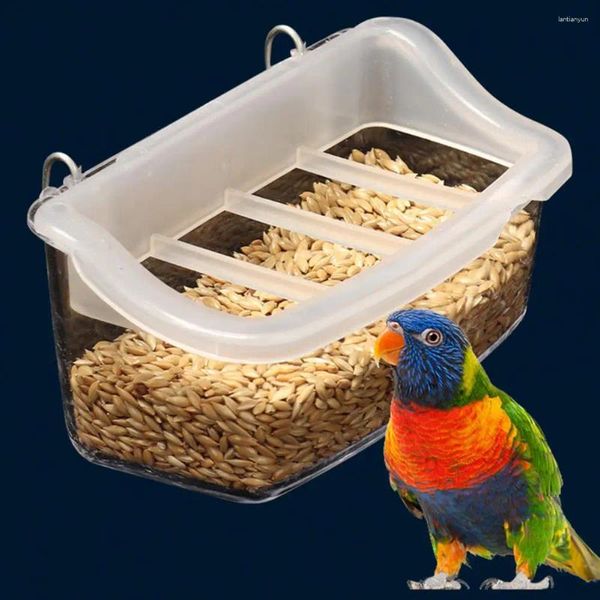 Altri uccelli forniscono alimentari alimentari trasparente a sospensione con griglia anti-splash per piccioni in gabbia pappagalli durevoli per alimentazione