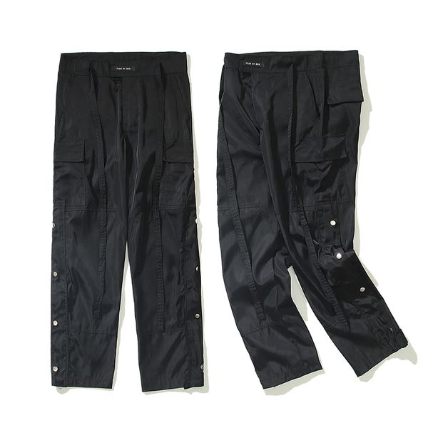 calça de grife calças de carga calças de cordão de gente casual plux streamers de calça de calça de nylon calça de nylon preto de nylon calça de secagem rápida múltiplos bolsos