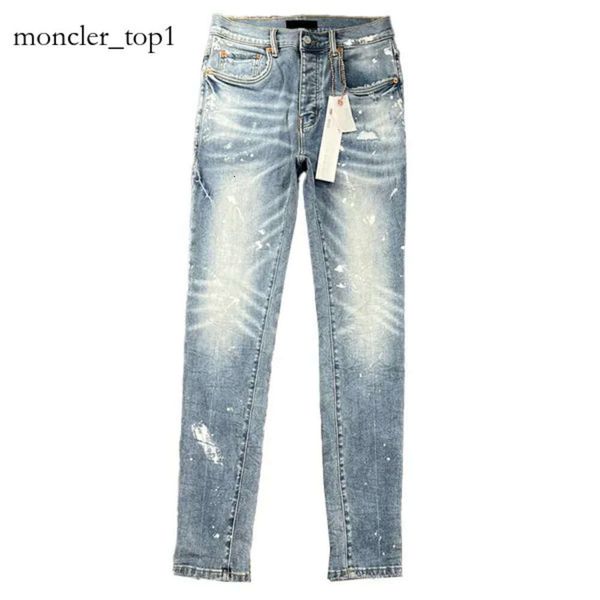 Designerjeans Männer Jeans Frauen Hosen Ksubi Jeans High Street Purple Retro Lack Spot Schlanke Füße Mikroelastische Jeans Hip-Hop Reißverschluss Plus Größe Lila Jeans 1523