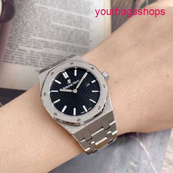 Classic AP Wrist Watch Real Royal Oak Series Watch Womens 33mm Diâmetro Quartz Movimento Precision Aço platina lazer lazer