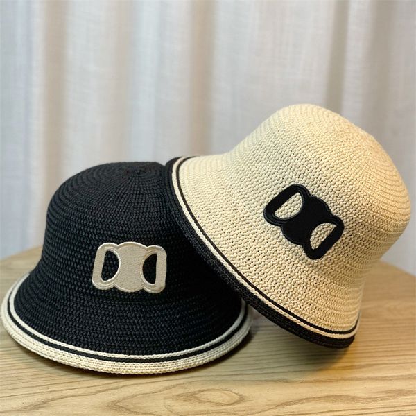 Damen Strohhut Designer Eimer Hüte Klassiker Buchstaben Stickerei Casquette Strand Breitkandidat Atmungsfreie Sonnenhut